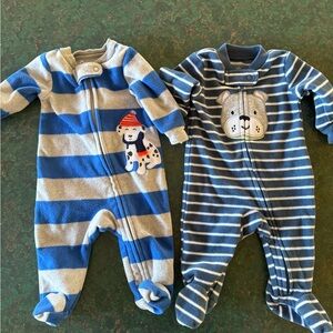 Two fleece footie pajamas